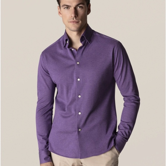 3. Eton Contemporary Mens Dress Shirt in Purple - Picture 2 of 9
